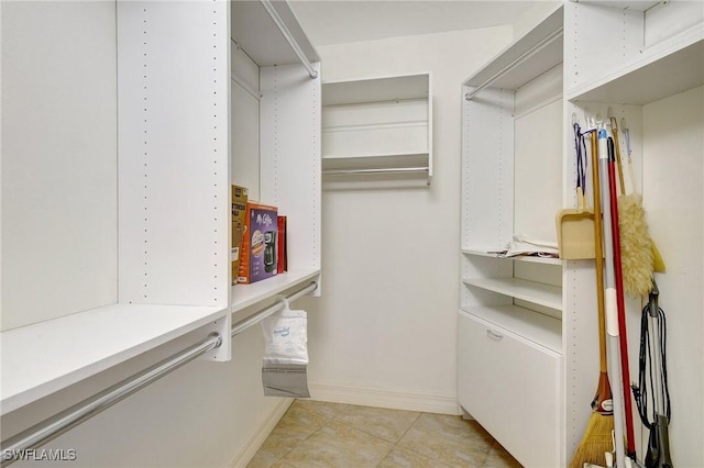 view of walk in closet