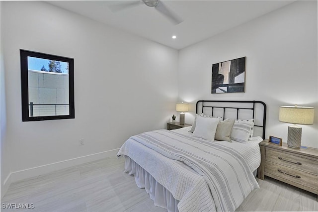 bedroom featuring ceiling fan