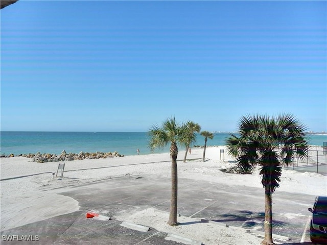 water view featuring a beach view