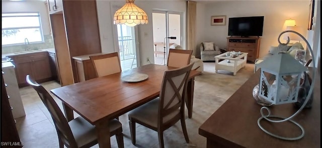 dining area with sink