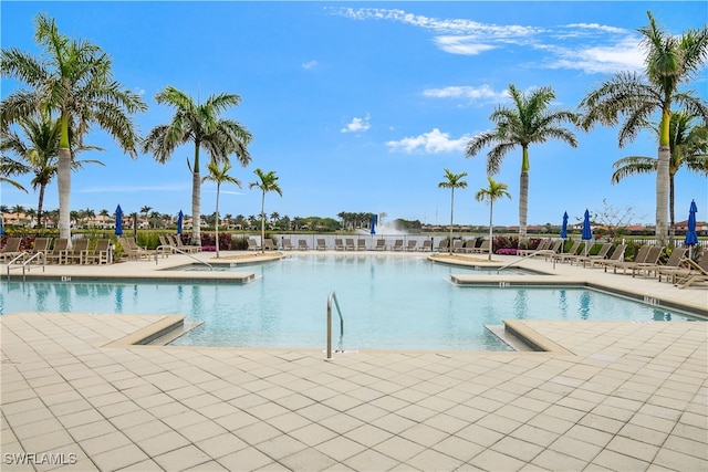 community pool with a patio