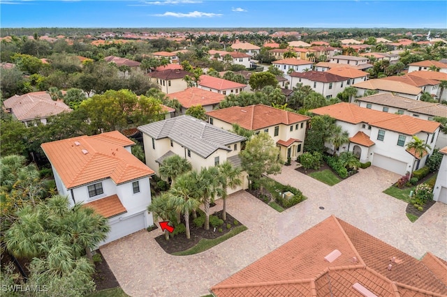 bird's eye view with a residential view