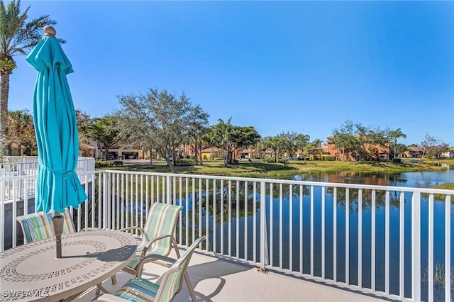 balcony with a water view