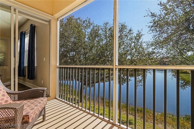 balcony with a water view