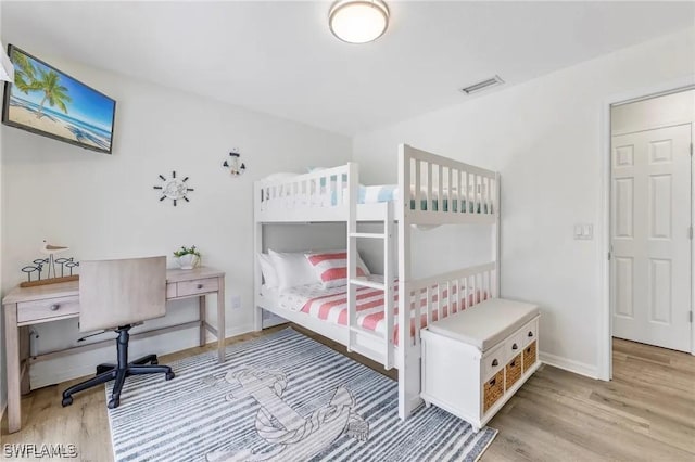 bedroom featuring light hardwood / wood-style flooring