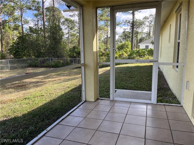 view of unfurnished sunroom