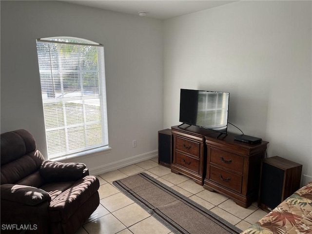 interior space with light tile patterned floors