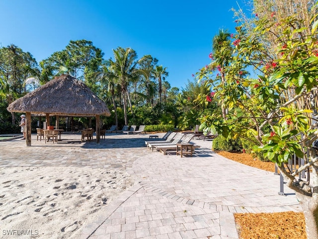 view of home's community featuring a gazebo and a patio