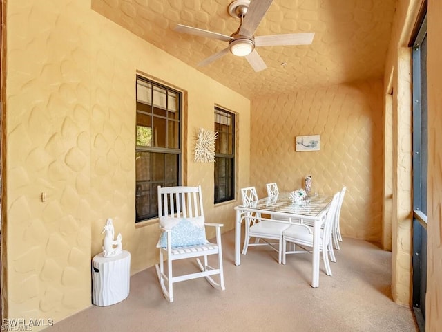 view of patio with ceiling fan