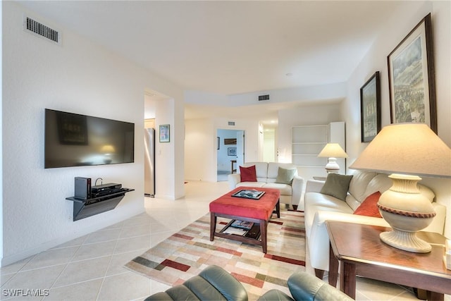 view of tiled living room