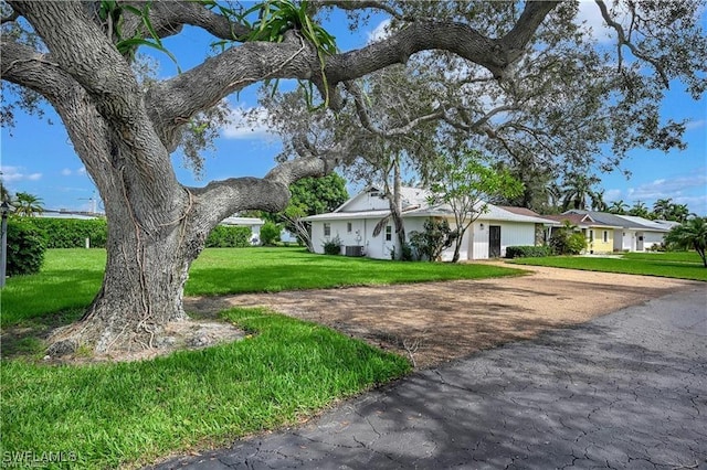 view of front of home with a front yard