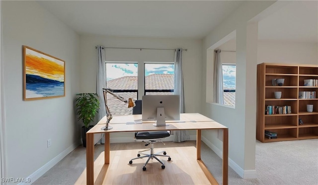 view of carpeted office