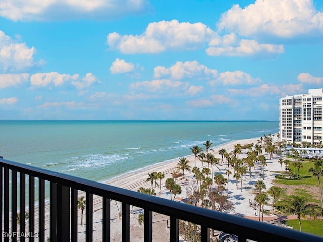 property view of water with a view of the beach