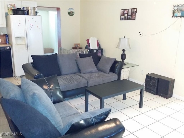 view of tiled living room