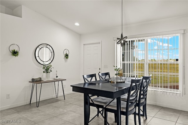 dining room with light tile patterned floors