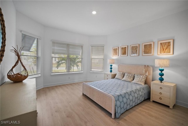 bedroom featuring light hardwood / wood-style flooring