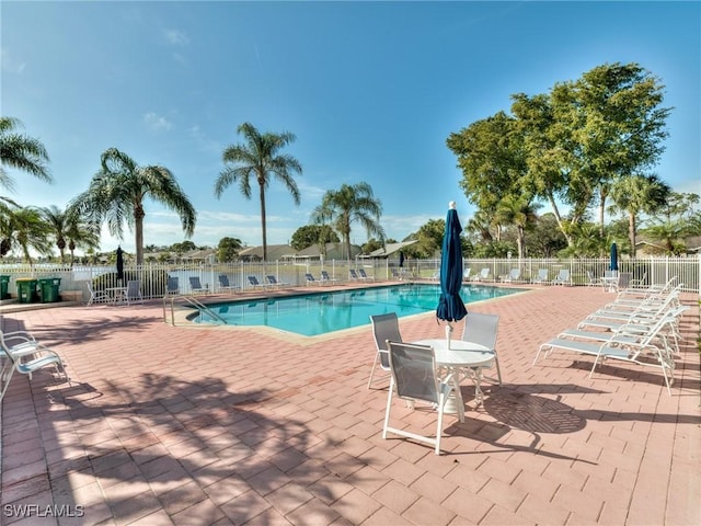 view of pool featuring a patio area