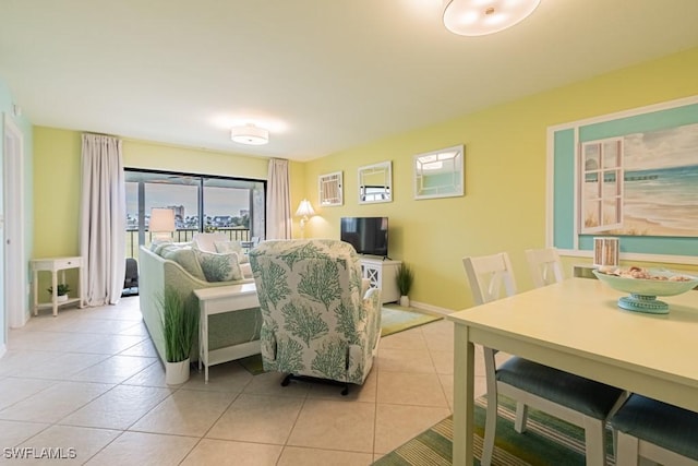 view of tiled living room