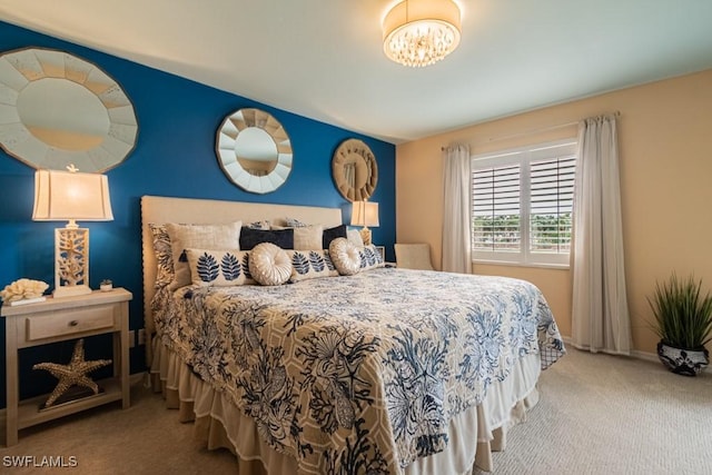 bedroom with carpet floors