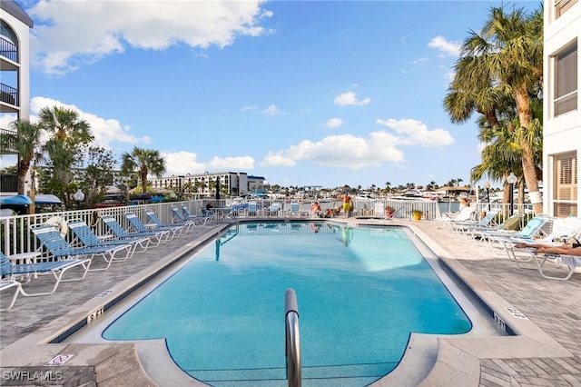 view of pool with a patio area