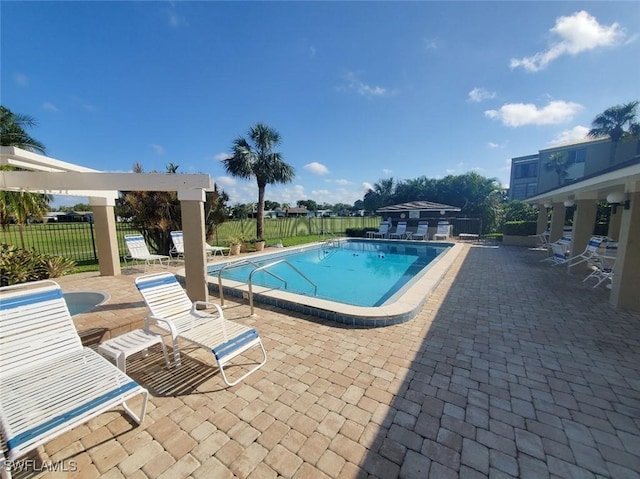 view of pool featuring a patio area