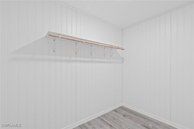 spacious closet featuring light wood-type flooring