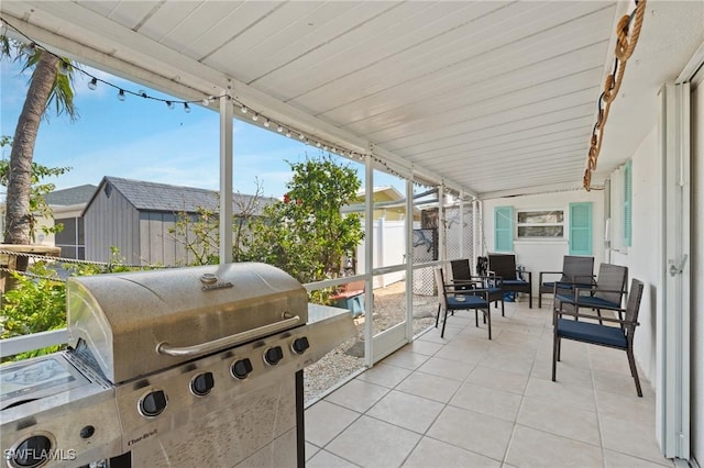 view of patio / terrace featuring a grill