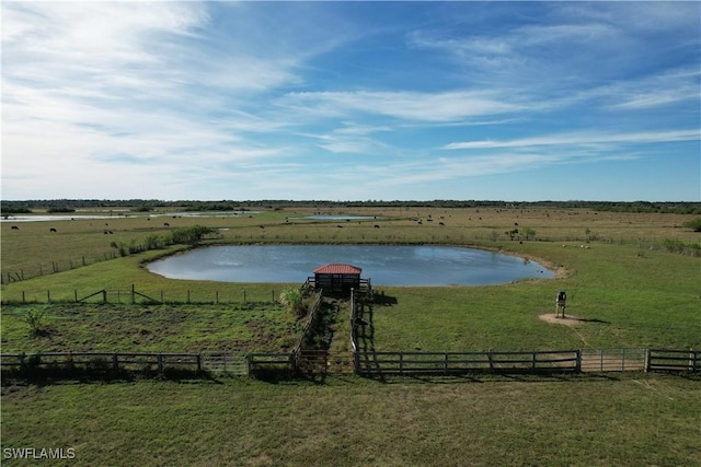 view of water feature with a rural view