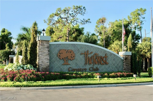 view of community sign