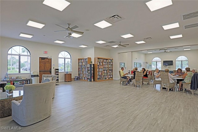 13268 Whitehaven Ln Unit 102, Fort Myers, FL 33966 - office space with a ceiling fan and light wood finished floors