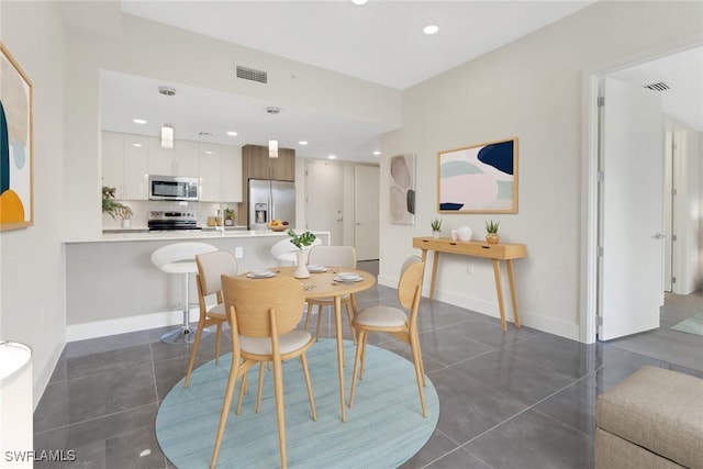 view of tiled dining room