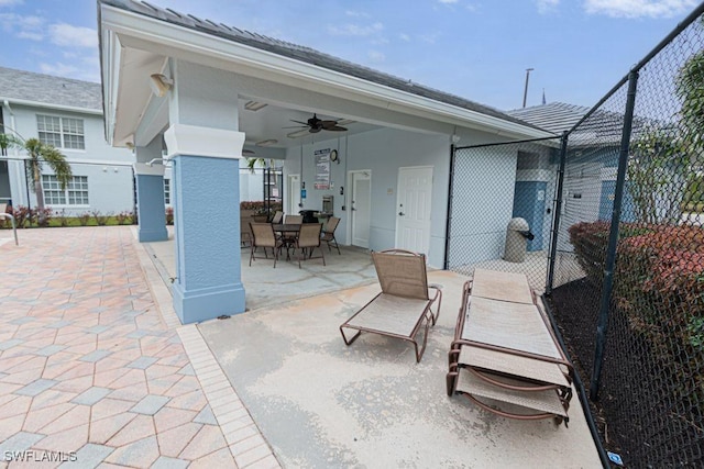 view of patio / terrace with ceiling fan