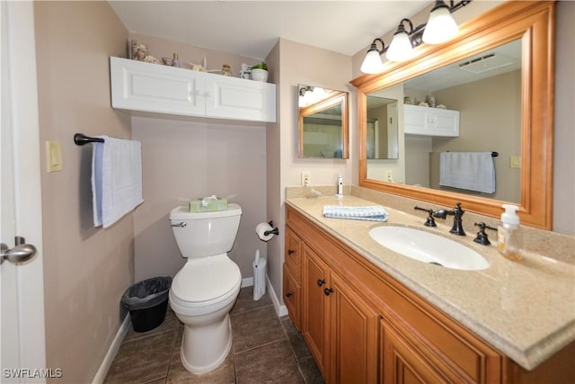 bathroom featuring toilet and vanity