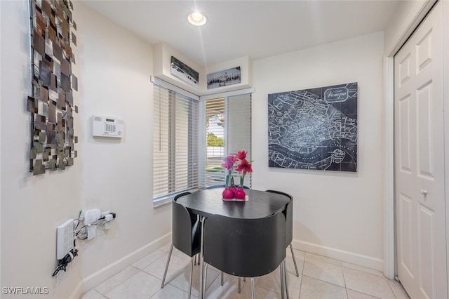 view of tiled dining area