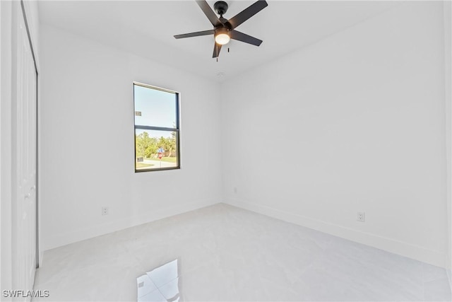 unfurnished room featuring ceiling fan