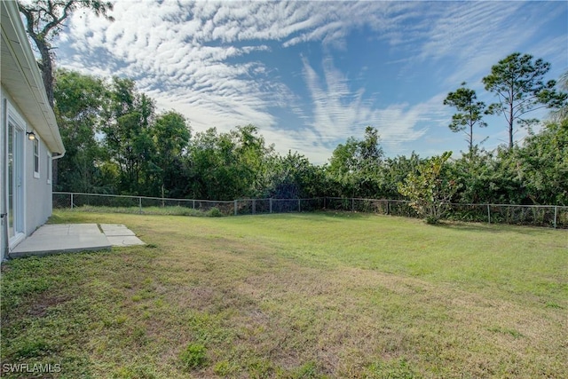 view of yard with a patio area