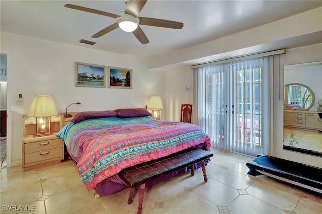 bedroom with ceiling fan