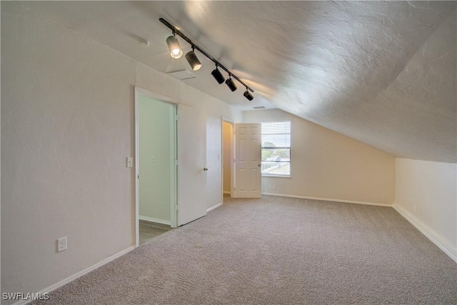 additional living space with carpet floors and lofted ceiling