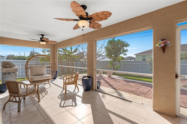 view of sunroom