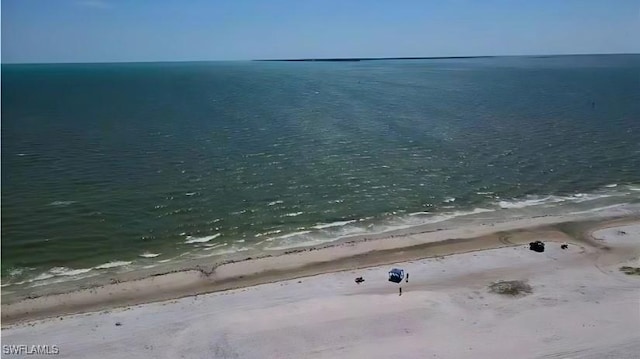 view of water feature with a view of the beach