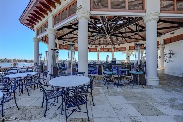 view of patio with a gazebo