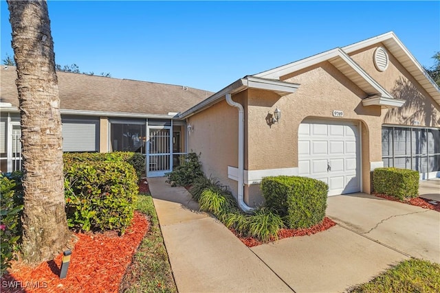 view of front of house with a garage