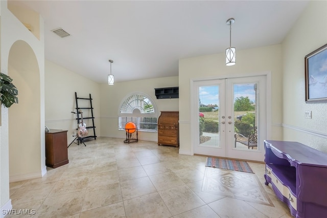 entryway with french doors