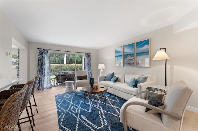 living room featuring light hardwood / wood-style floors