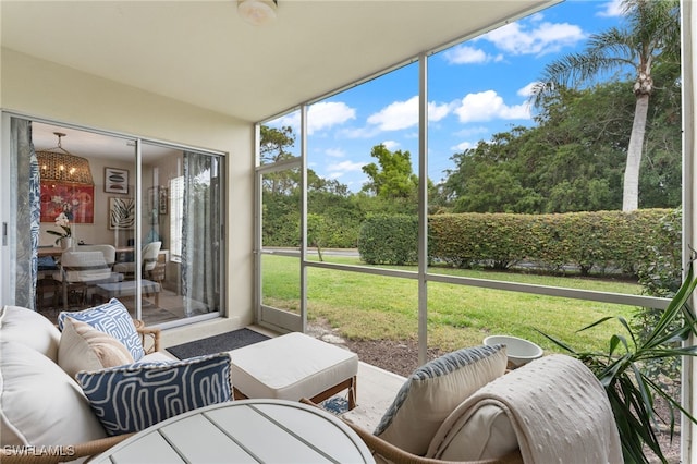 view of sunroom