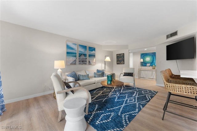 living room featuring hardwood / wood-style flooring