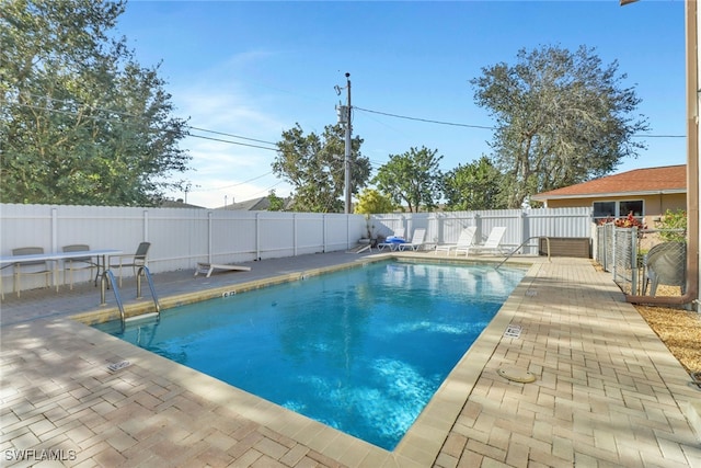 view of pool featuring a patio