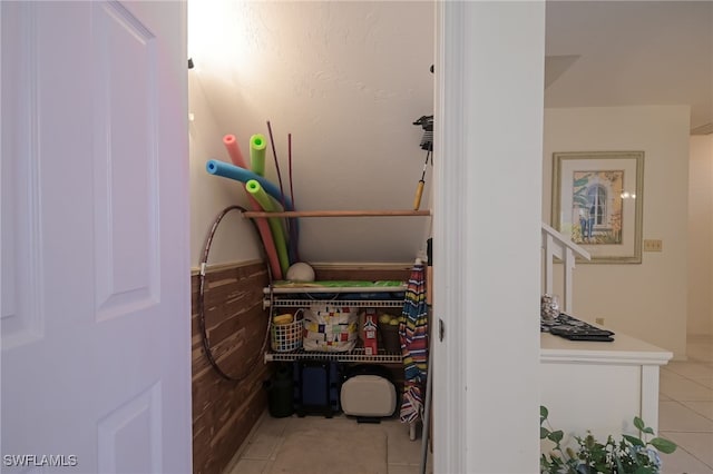 interior space featuring tile patterned flooring