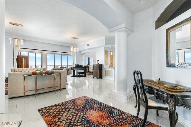 11640 Court Of Palms Unit 602, Fort Myers, FL 33908 - interior space with arched walkways and decorative columns