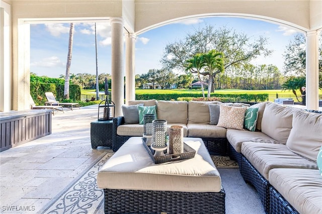 view of patio featuring outdoor lounge area